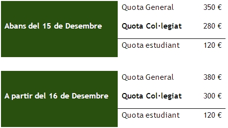 Tarifes Congrés